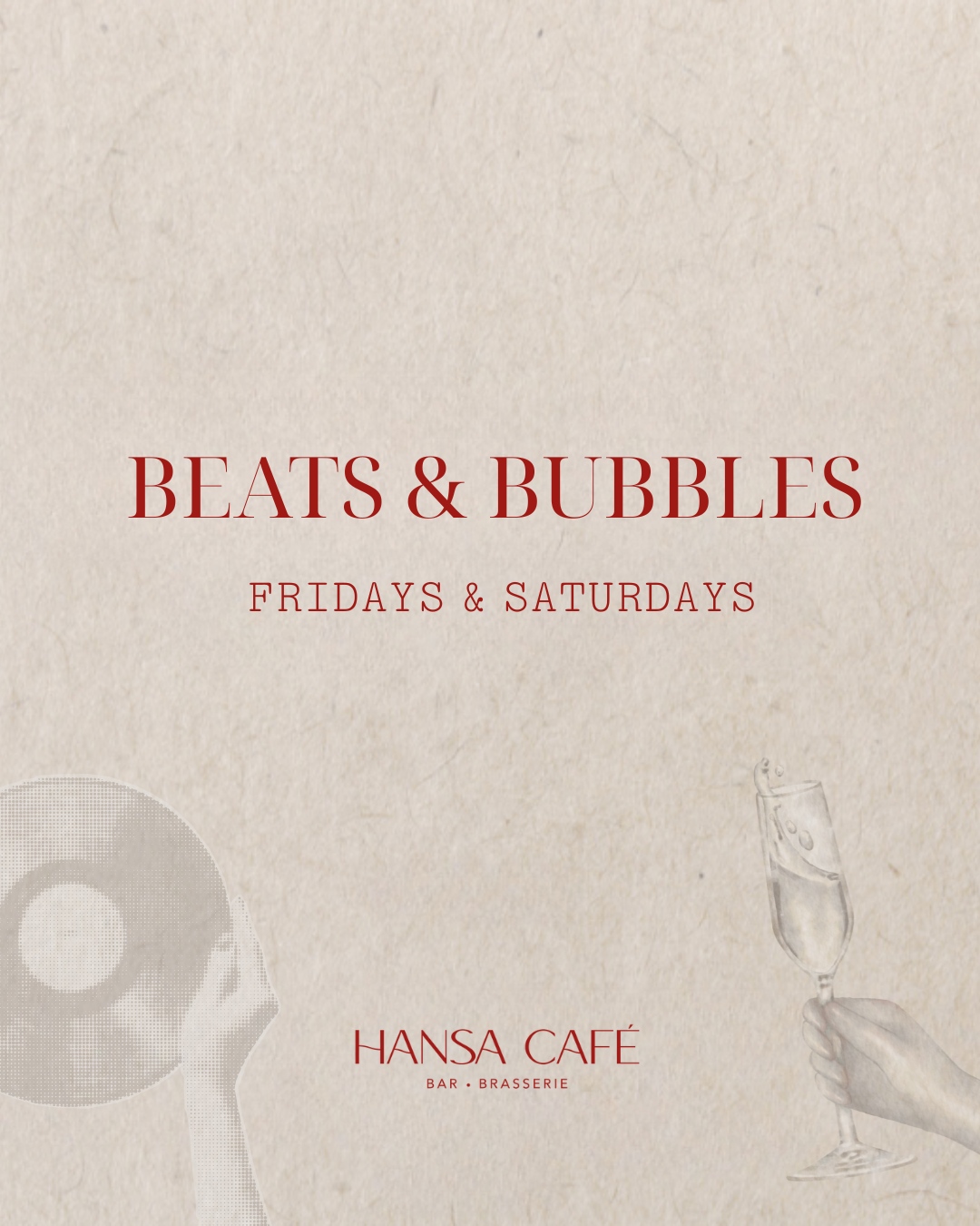Beats & Bubbles every Friday & Saturday from 6 PM 🍸
DJ takes over to kick off the weekend with uplifting vibes and smooth beats.
Come for the drinks, stay for the atmosphere — at Helsinki’s most central meeting place.
📍 Mannerheimintie 5, 00100 Helsinki
#HansaCafeBarBrasserie #BeatsAndBubbles #WeekendVibes #DJHelsinki #HelsinkiNights #FridayMood #HelsinkiRestaurants